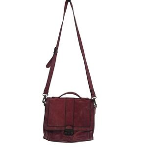 Fossil Long Live Vintage Dark Red Soft Leather Crossbody Messenger Bag & Wallet